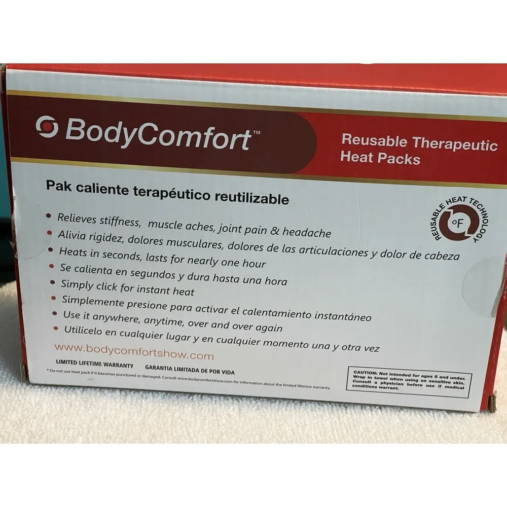 Body Comfort Reusable Therapeutic Heat Packs Sports 6‎ Piece Open Box